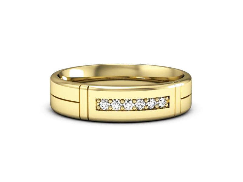 Obrączka z brylantami żółte złoto - P15373z — zdjęcie 2