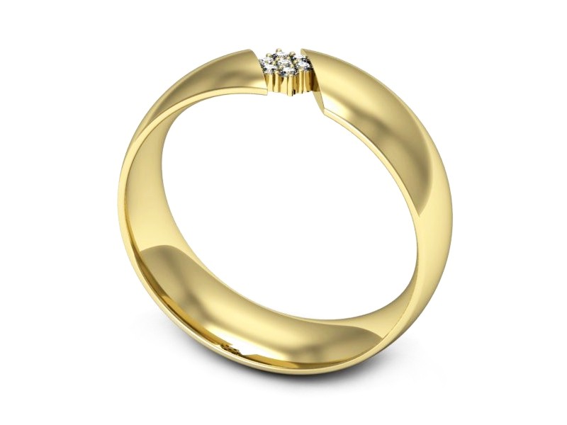 Obrączka z brylantami żółte złoto - P15392z — zdjęcie 2