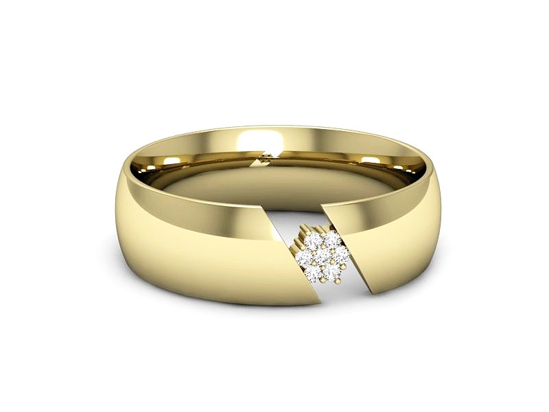 Obrączka z brylantami żółte złoto - P15392z — zdjęcie 3