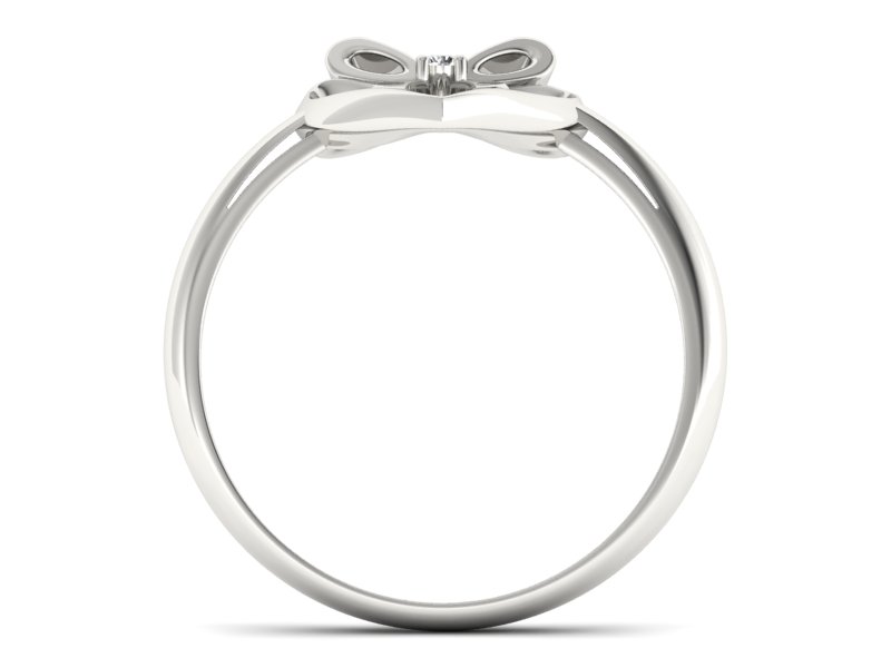 Złoty pierścionek z brylantem białe złoto - P15418b — zdjęcie 2