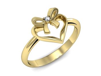 Złoty Pierścionek zaręczynowy z brylantem złoto - P15418z - 1