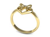 Złoty Pierścionek zaręczynowy z brylantem złoto - P15418z - 3