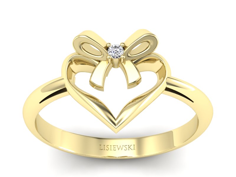 Złoty pierścionek zaręczynowy z brylantem - P15418z