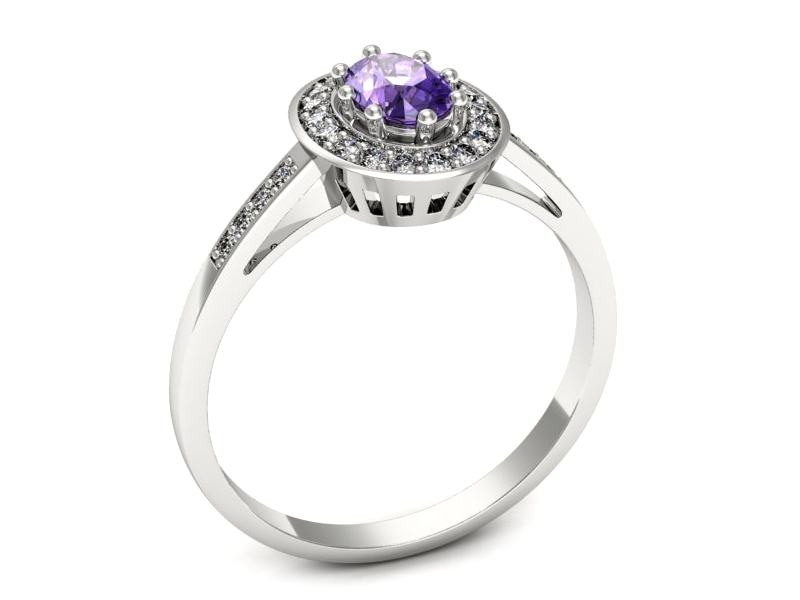 Pierścionek z tanzanitem białe złoto i brylantami - p15508bt — zdjęcie 3