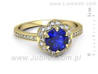 Pierścionek z szafirem żółte złoto szafir i brylantami - p15512zszc- 2