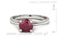 Złoty Pierścionek z rubinem białe złoto próby 585 - p15515br- 2