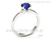 Złoty Pierścionek z szafirem białe złoto 585 - p15515bszc- 3