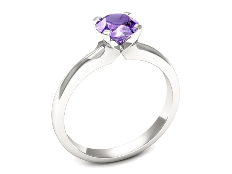 Złoty pierścionek z tanzanitem białe złoto - p15515bt — zdjęcie 3