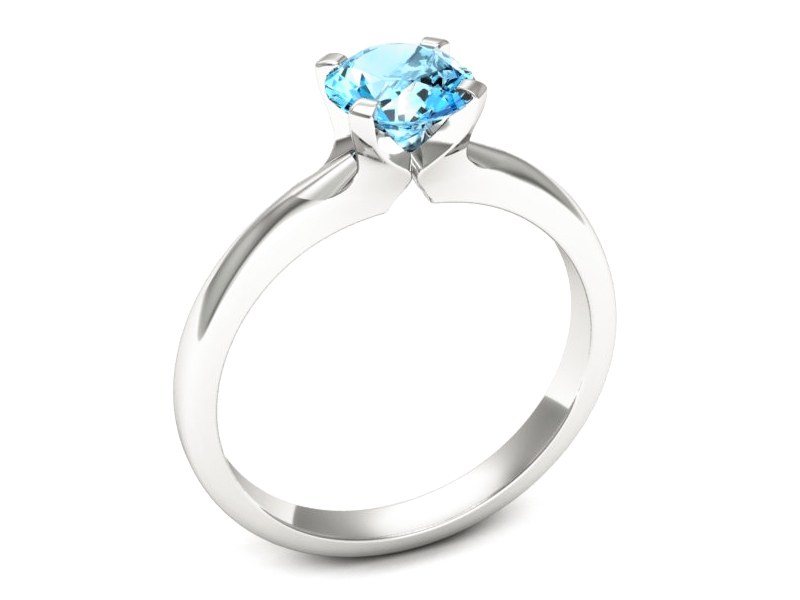 Złoty pierścionek z topazem białe złoto - p15515btp — zdjęcie 3
