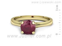 Złoty Pierścionek z rubinem żółte złoto próby 585 - p15515zr- 2