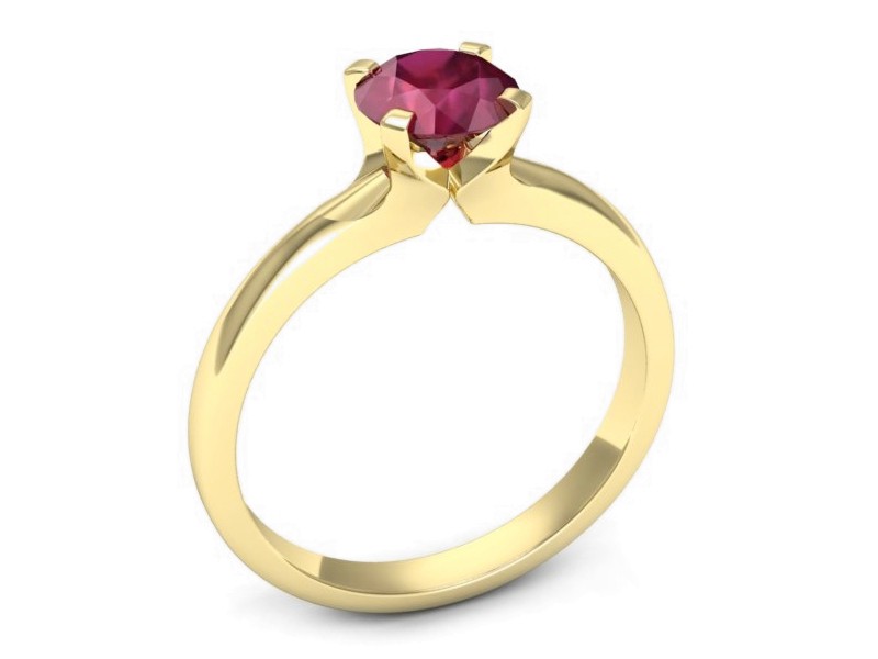 Złoty pierścionek z rubinem żółte złoto - p15515zr — zdjęcie 3