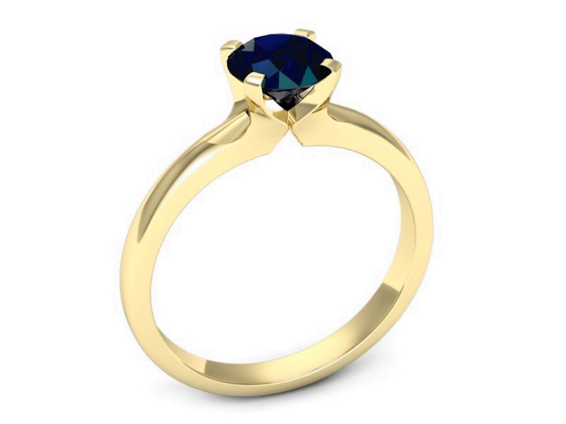 Złoty pierścionek z szafirem żółte złoto - p15515zsz — zdjęcie 3