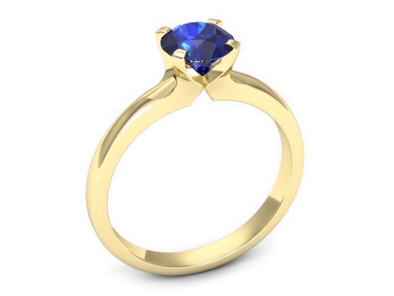 Złoty pierścionek z szafirem żółte złoto - p15515zszc — zdjęcie 3