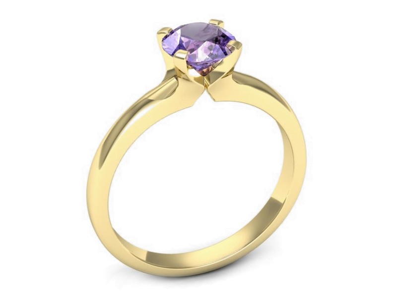 Złoty pierścionek z tanzanitem żółte złoto - p15515zt — zdjęcie 3