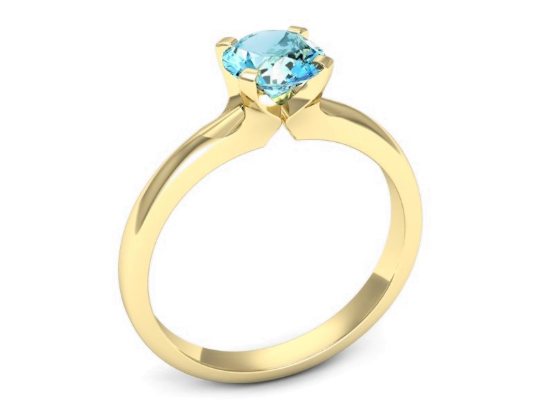 Złoty pierścionek z topazem żółte złoto - p15515ztp — zdjęcie 3