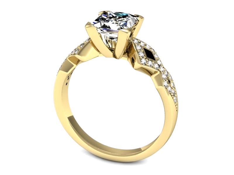 Złoty pierścionek z cyrkoniami żółte złoto - P15527z — zdjęcie 3