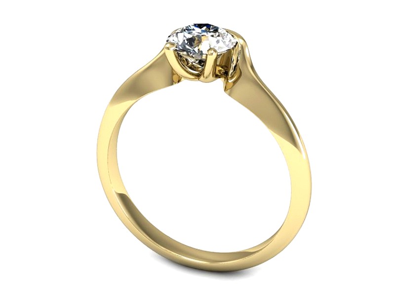 Złoty pierścionek z cyrkonią żółte złoto - P15529z — zdjęcie 3