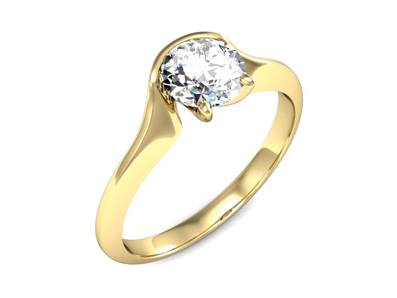 Złoty pierścionek z cyrkonią żółte złoto - P15529z