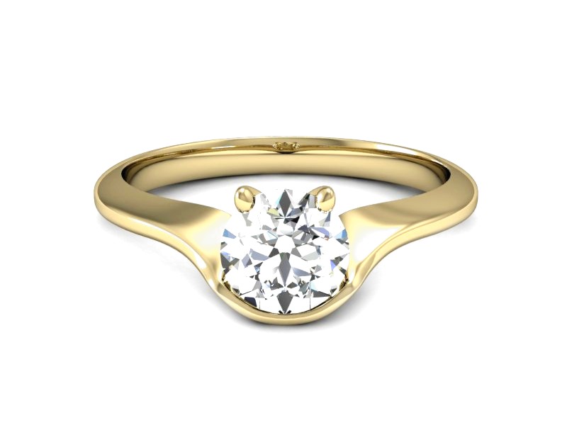 Złoty pierścionek z cyrkonią żółte złoto - P15529z — zdjęcie 2