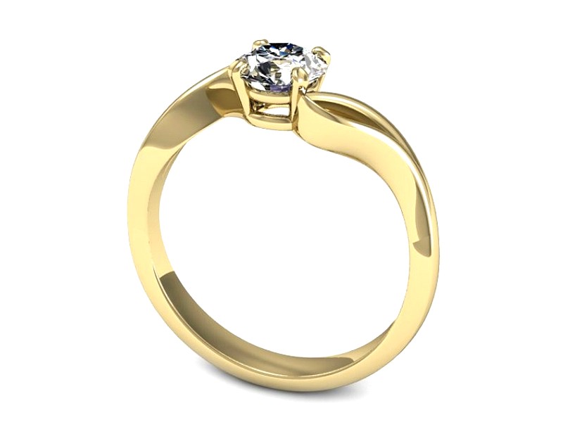 Złoty pierścionek z cyrkonią żółte złoto - P15530z — zdjęcie 3