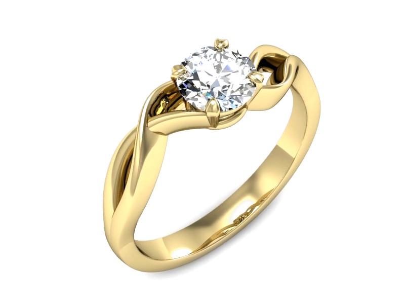 Złoty pierścionek z cyrkonią żółte złoto - P15530z