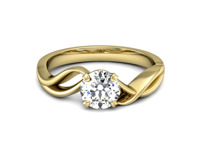 Złoty pierścionek z cyrkonią żółte złoto - P15530z — zdjęcie 2