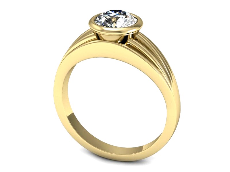 Złoty pierścionek z cyrkonią żółte złoto - P15531z — zdjęcie 3
