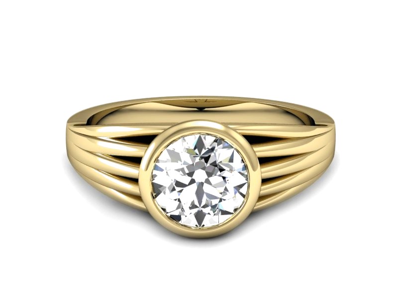 Złoty pierścionek z cyrkonią żółte złoto - P15531z — zdjęcie 2