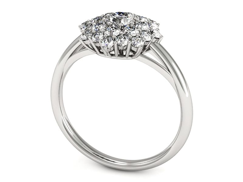 Złoty pierścionek z brylantami białe złoto - P15534b_br — zdjęcie 3