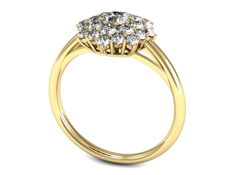 Złoty pierścionek z cyrkoniami żółte złoto - P15534z — zdjęcie 3