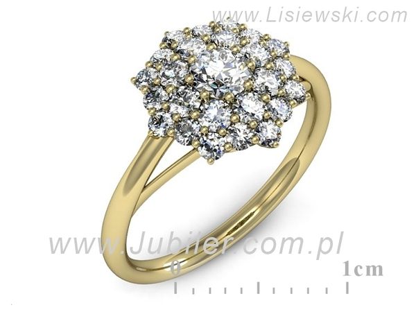 Złoty Pierścionek z brylantami złoto próby 585 żółte złoto - P15534z_br- 1