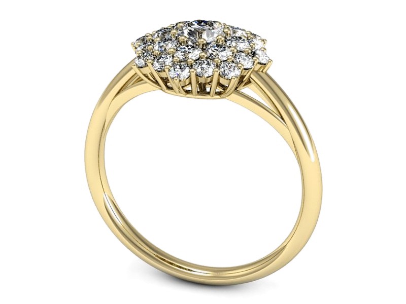 Złoty pierścionek z brylantami żółte złoto - P15534z_br — zdjęcie 3