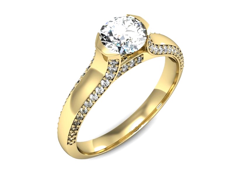 Złoty pierścionek z cyrkoniami żółte złoto - P15535z