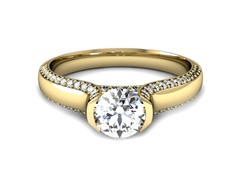 Złoty pierścionek z cyrkoniami żółte złoto - P15535z — zdjęcie 2