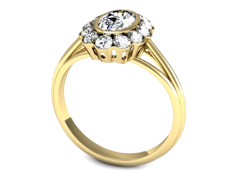 Złoty pierścionek z cyrkoniami żółte złoto - P15538z — zdjęcie 3