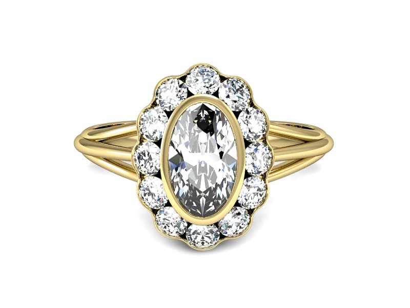 Złoty pierścionek z cyrkoniami żółte złoto - P15538z — zdjęcie 2