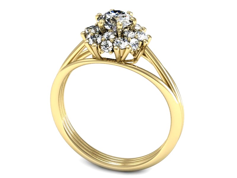 Złoty pierścionek z cyrkoniami żółte złoto - P15541z — zdjęcie 3