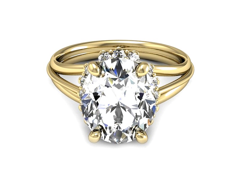 Złoty pierścionek z cyrkoniami żółte złoto - P15544z — zdjęcie 2