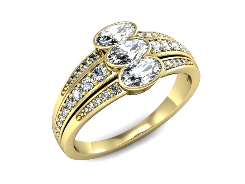 Złoty pierścionek z cyrkoniami żółte złoto - P15547z