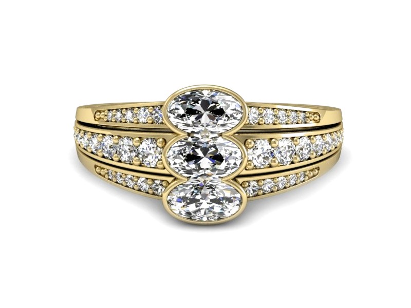 Złoty pierścionek z cyrkoniami żółte złoto - P15547z — zdjęcie 2