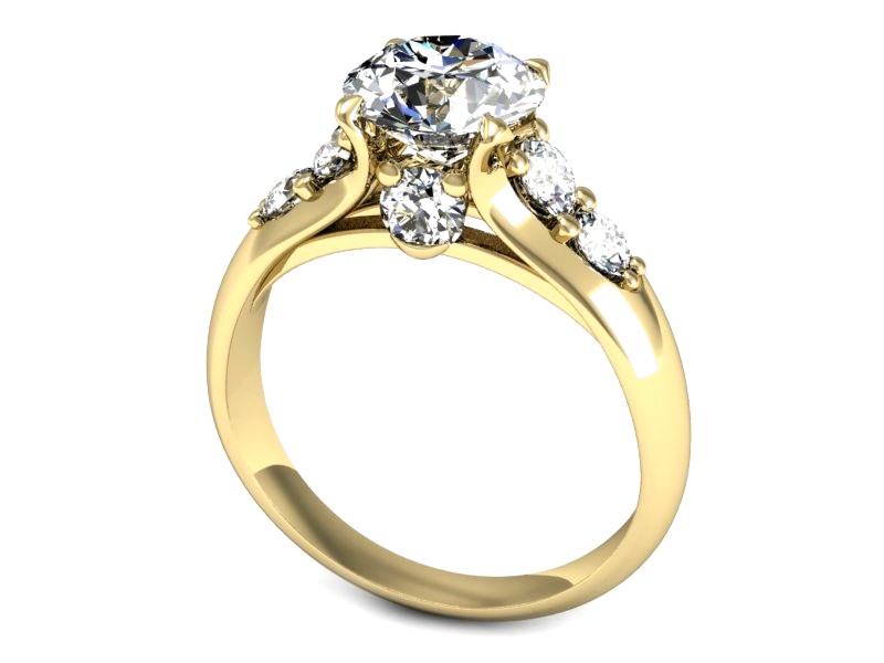 Złoty pierścionek z cyrkoniami żółte złoto - P15549z — zdjęcie 3