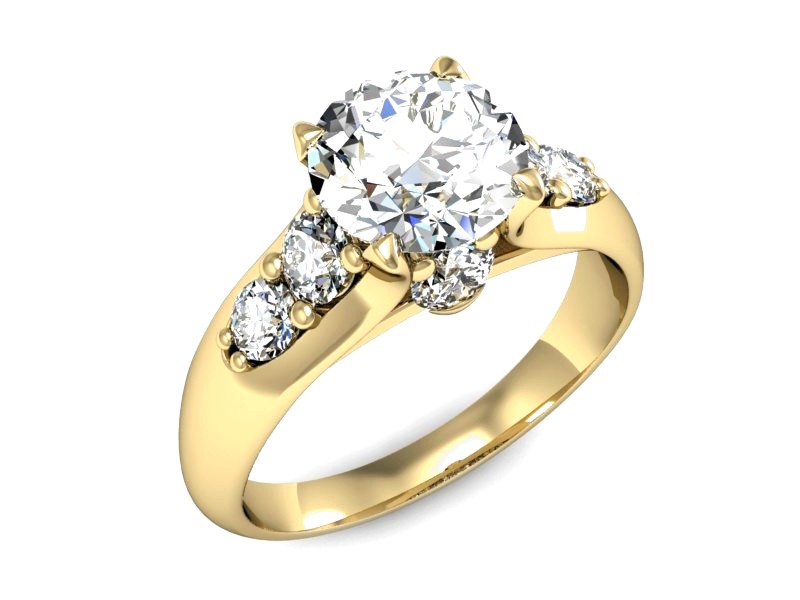 Złoty pierścionek z cyrkoniami żółte złoto - P15549z