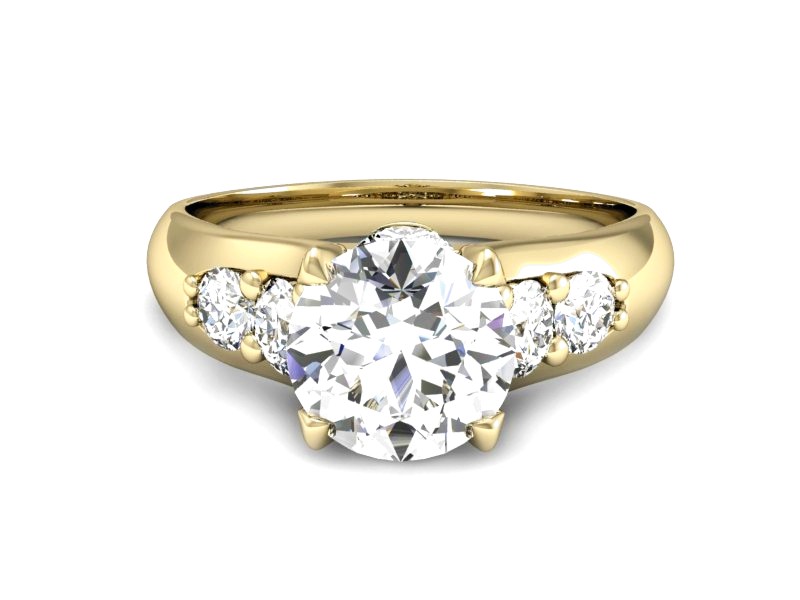 Złoty pierścionek z cyrkoniami żółte złoto - P15549z — zdjęcie 2