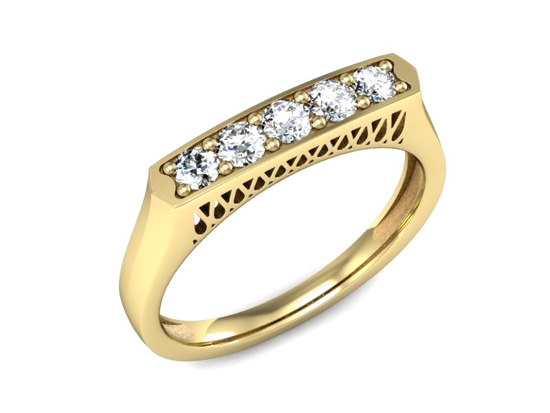 Złoty pierścionek z cyrkoniami żółte złoto - P15550z
