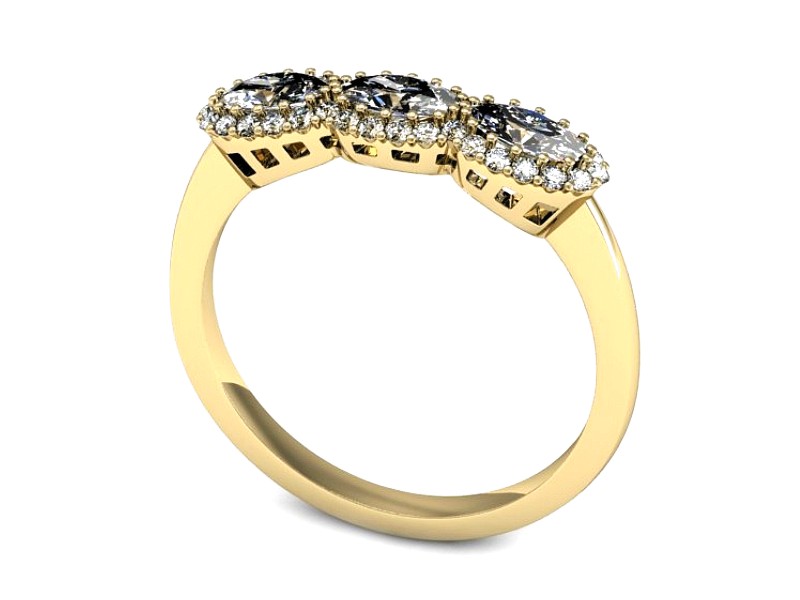 Złoty pierścionek z cyrkoniami żółte złoto - P15553z — zdjęcie 3