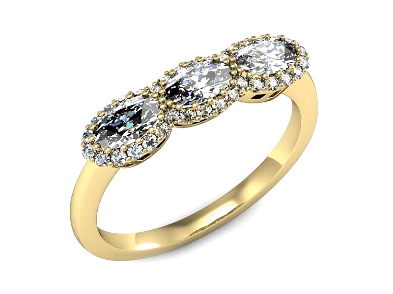 Złoty pierścionek z cyrkoniami żółte złoto - P15553z