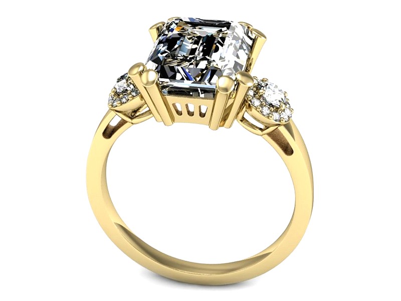 Złoty pierścionek z cyrkoniami żółte złoto - P15555z — zdjęcie 3