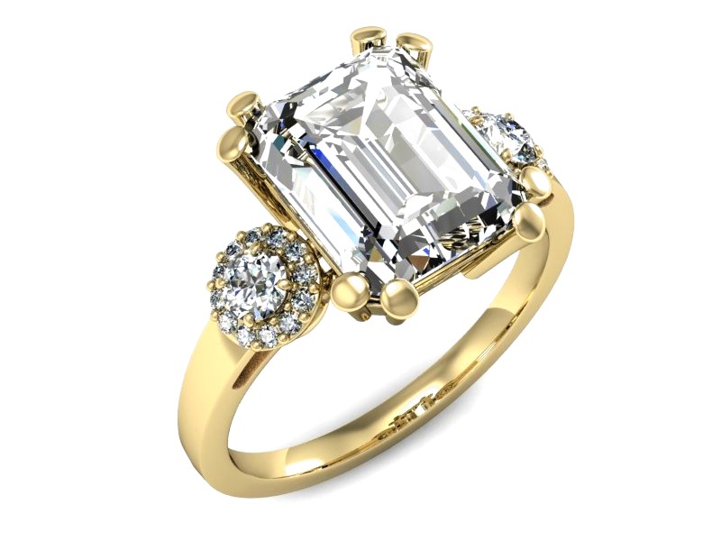 Złoty pierścionek z cyrkoniami żółte złoto - P15555z