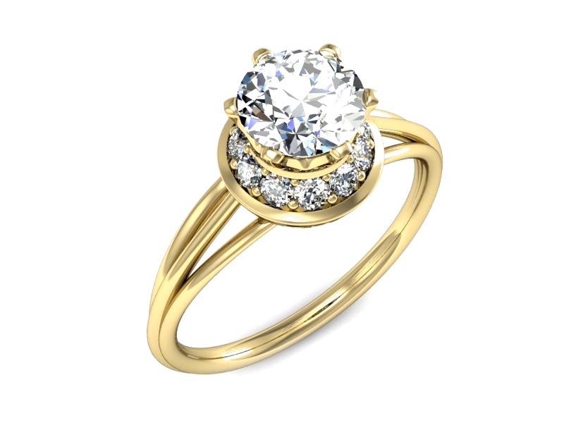 Złoty pierścionek z cyrkoniami żółte złoto - P15557z