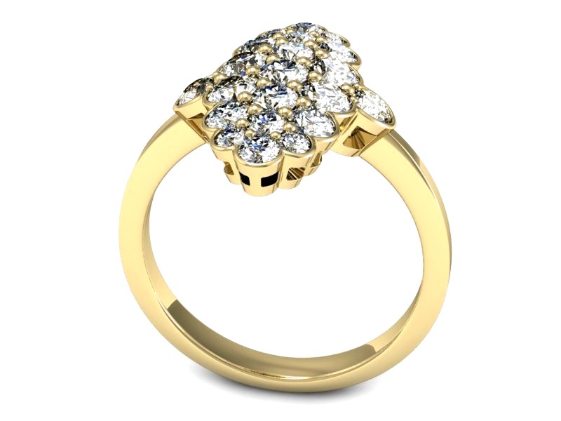 Złoty pierścionek z cyrkoniami żółte złoto - P15558z — zdjęcie 3